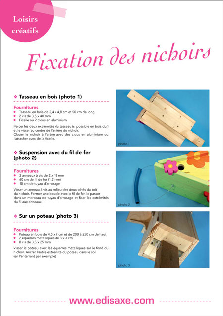 Fixation des nichoirs